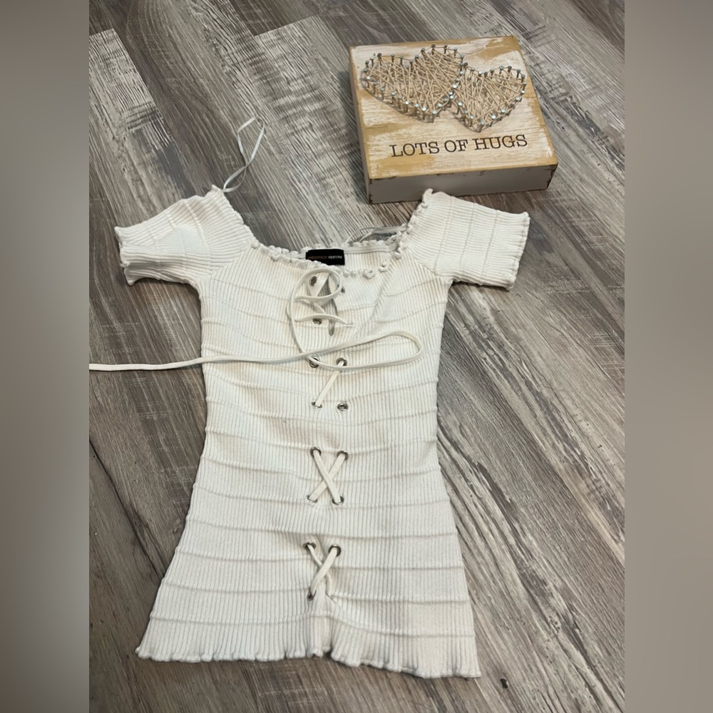Ambiance apparel white tight blouse
